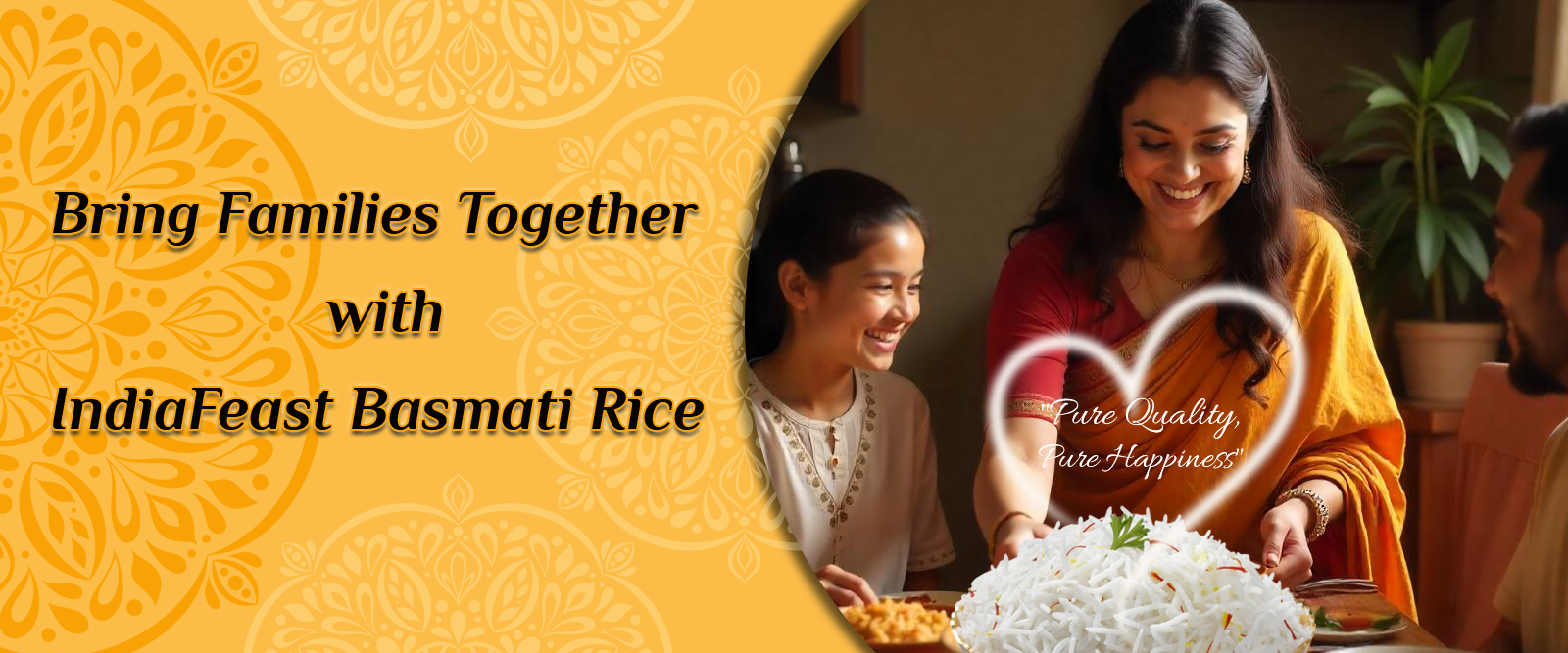 Families together enjoying Indiafeast Basmati Rice..